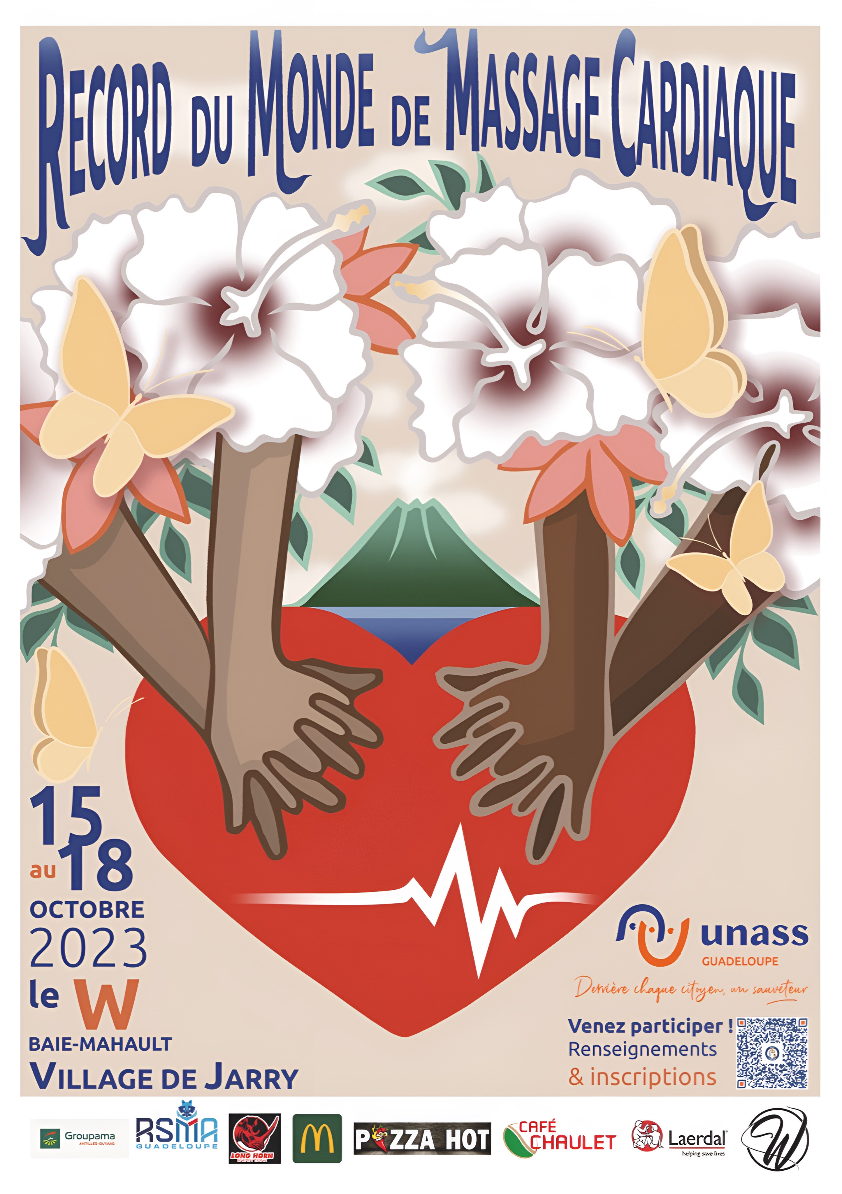 Record du Monde du Massage Cardiaque avec l'UNASS Guadeloupe
